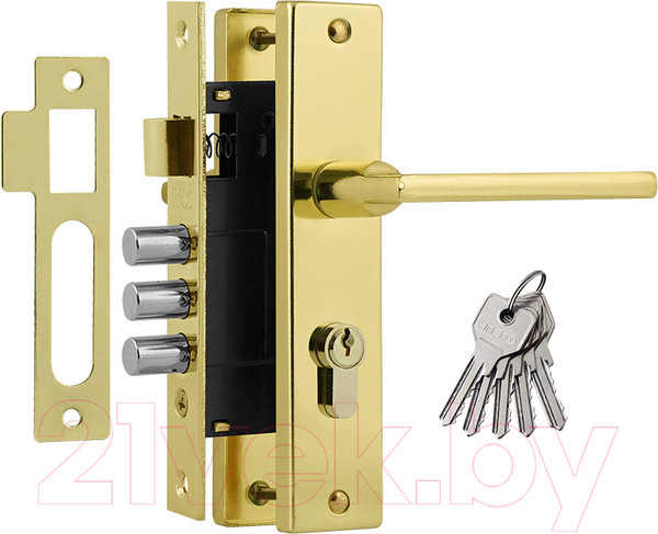 Изображение товара Замок врезной Нора-М 708К-61.5мм (золото)