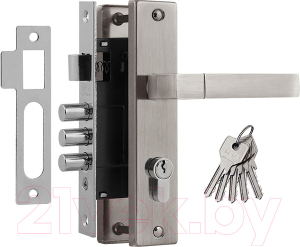 Изображение товара Замок врезной Нора-М 709К-61.5мм (матовый никель)