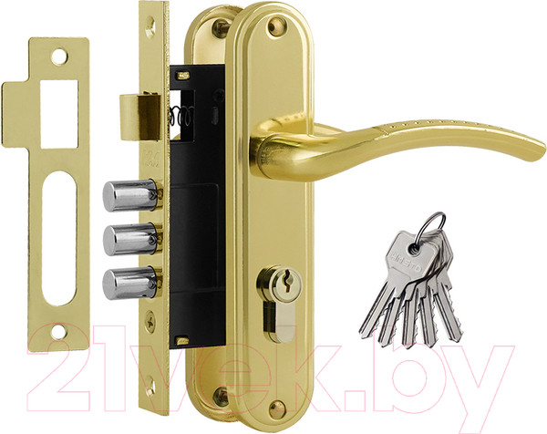 Изображение товара Замок врезной Нора-М 796А-61.5мм (золото)