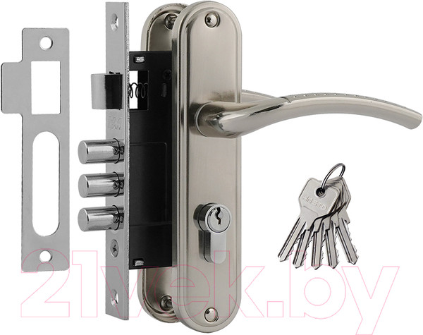 Изображение товара Замок врезной Нора-М 796А-61.5мм (матовый никель)