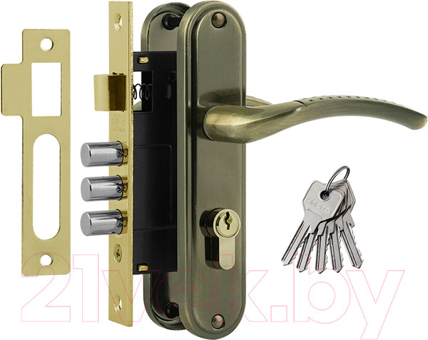 Изображение товара Замок врезной Нора-М 796А-61.5мм (старая бронза)