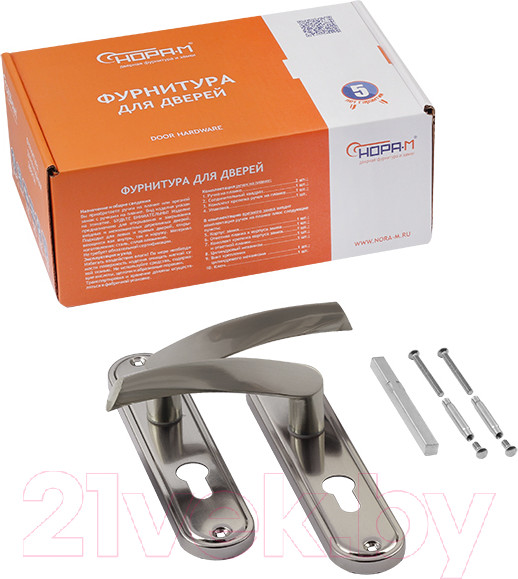 Изображение товара Ручка дверная Нора-М 700А-55мм  (матовый никель)