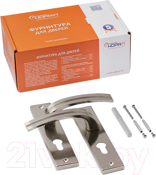 Изображение товара Ручка дверная Нора-М 706К-55мм (матовый никель)