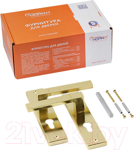 Изображение товара Ручка дверная Нора-М 709К-55мм (золото)