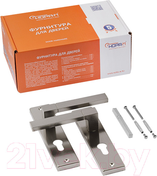 Изображение товара Ручка дверная Нора-М 709К-55мм (матовый никель)