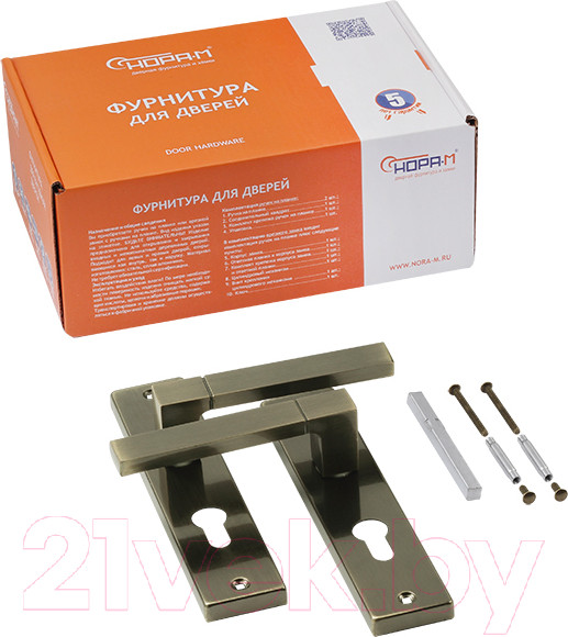 Изображение товара Ручка дверная Нора-М 709К-55мм (старая бронза)