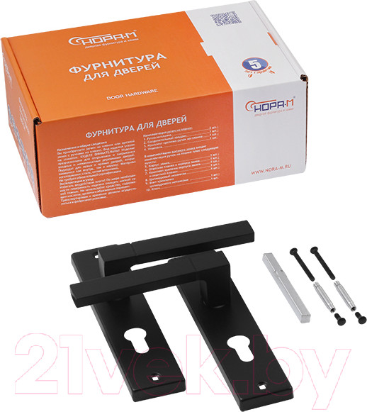 Изображение товара Ручка дверная Нора-М 709К-55мм (черный)