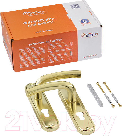 Изображение товара Ручка дверная Нора-М 796А-55мм (золото)