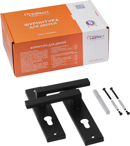 Изображение товара Ручка дверная Нора-М 709К-61.5мм (черный)