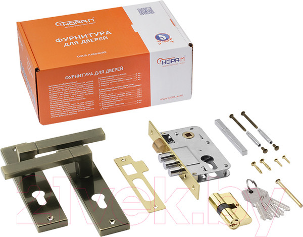 Изображение товара Ручка дверная Нора-М 709К-61.5мм (старая бронза)