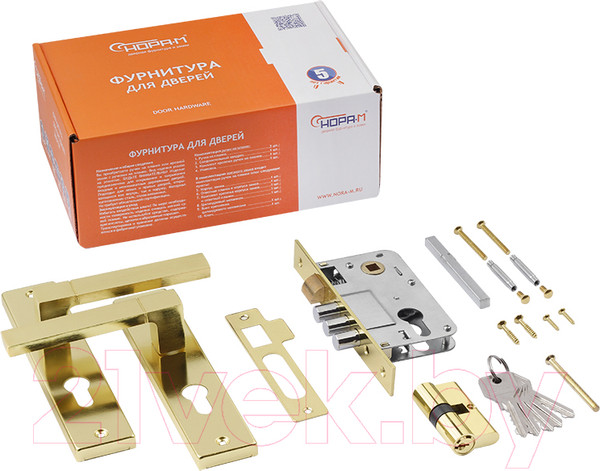 Изображение товара Ручка дверная Нора-М 709К-61.5мм (золото)