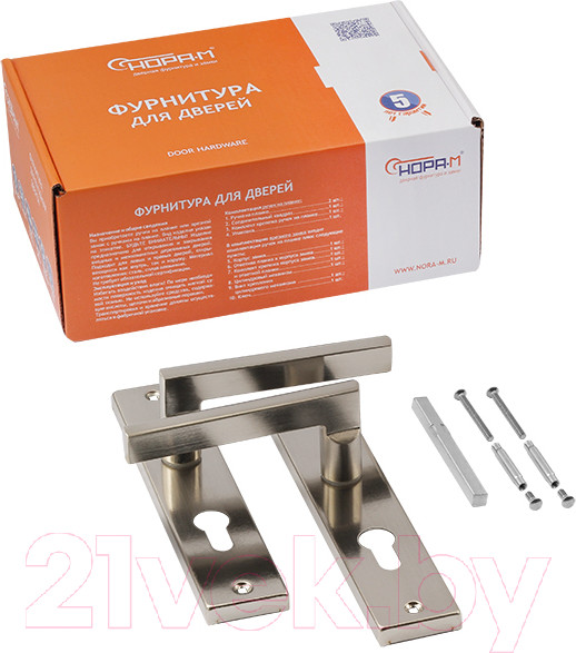 Изображение товара Ручка дверная Нора-М 708К-61.5мм (матовый никель)