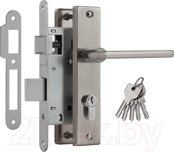 Изображение товара Замок врезной Нора-М 708К-55мм (матовый никель)