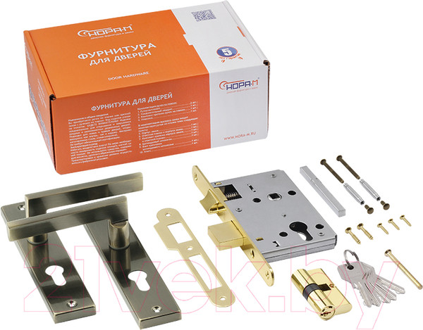 Изображение товара Замок врезной Нора-М 708К-55мм (старая бронза)