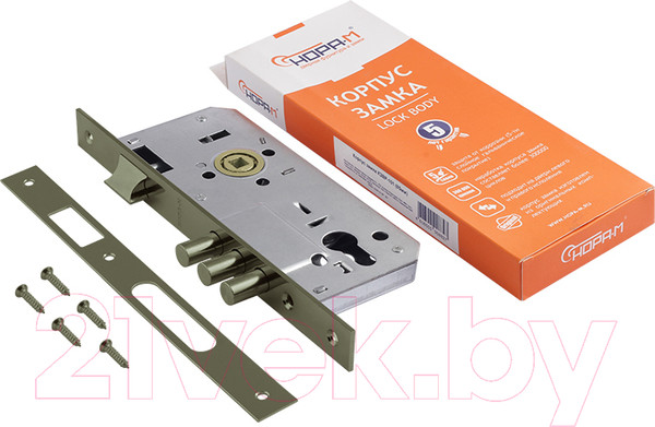 Изображение товара Корпус врезного замка Нора-М КЗВР-101 85мм (старая бронза)