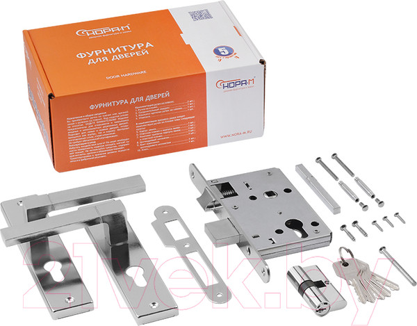 Изображение товара Замок врезной Нора-М 709К-55мм (хром)