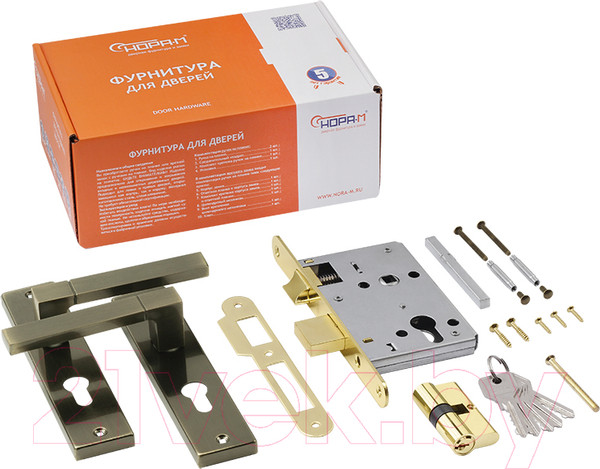 Изображение товара Замок врезной Нора-М 709К-55мм (старая бронза)