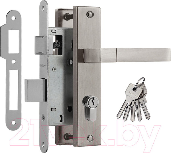 Изображение товара Замок врезной Нора-М 709К-55мм (матовый никель)