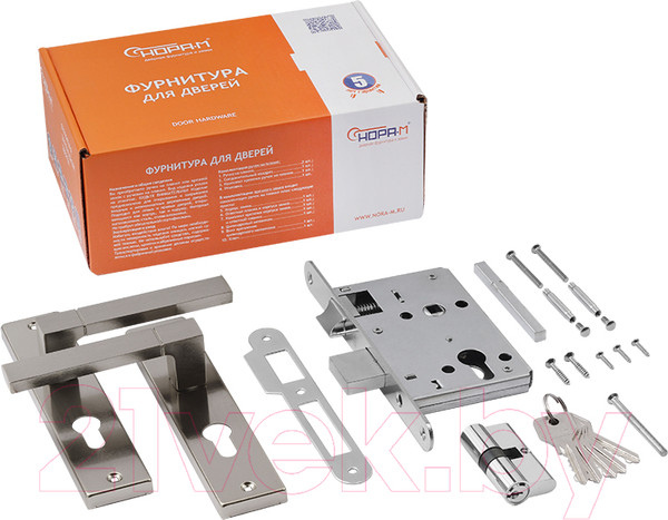 Изображение товара Замок врезной Нора-М 709К-55мм (матовый никель)