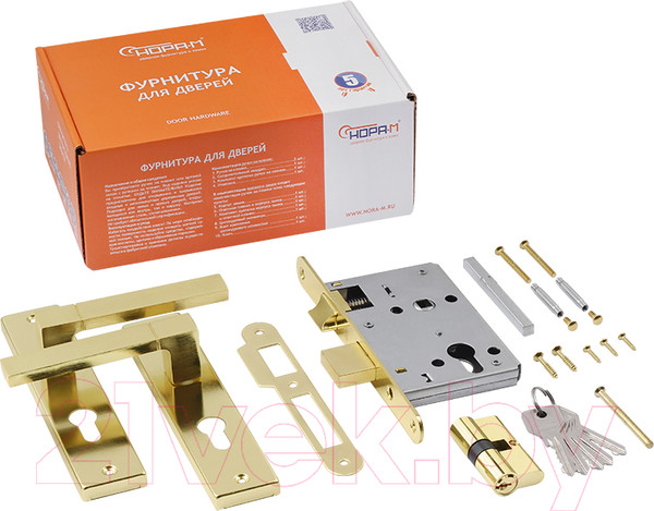 Изображение товара Замок врезной Нора-М 709К-55мм (золото)