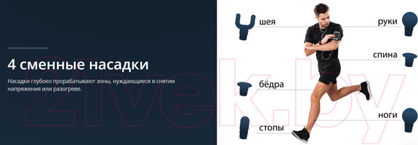 Изображение товара Массажный пистолет Bradex Мини Дельта / KZ 1425 (4 насадки)
