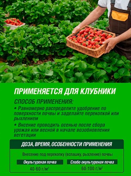 Изображение товара Удобрение Огородник Для клубники органоминеральное (900г)