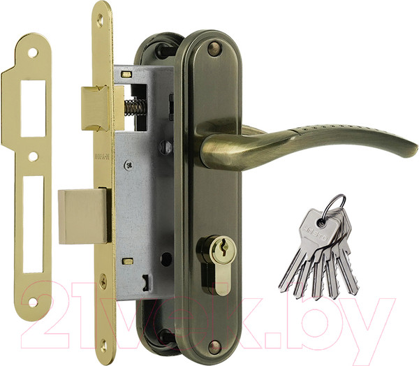 Изображение товара Замок врезной Нора-М 796А-55мм (старая бронза)