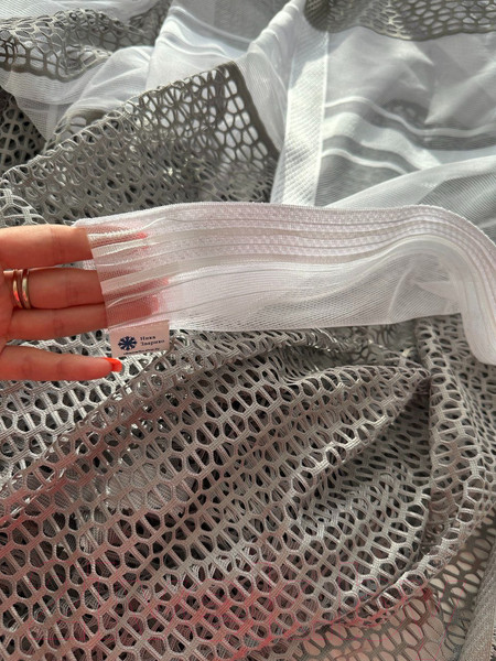 Изображение товара Гардина Ника Зварико 9180 350x191 (белый/серый 30)