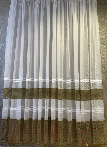 Изображение товара Гардина Ника Зварико 99250 500x250 (белый/античное золото 19)