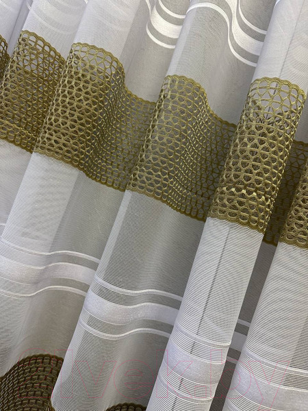 Изображение товара Гардина Ника Зварико 99250 500x250 (белый/античное золото 19)