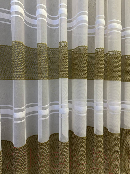 Изображение товара Гардина Ника Зварико 99250 500x250 (белый/античное золото 19)