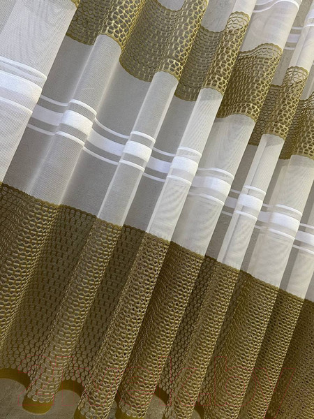 Изображение товара Гардина Ника Зварико 99250 500x250 (белый/античное золото 19)