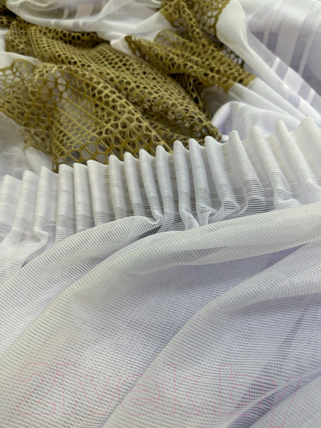 Изображение товара Гардина Ника Зварико 99250 500x250 (белый/античное золото 19)