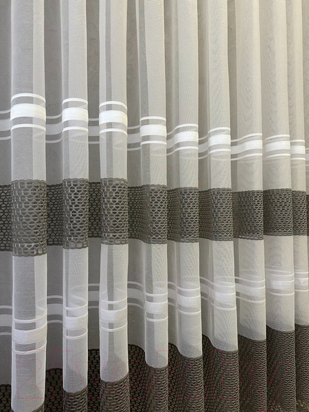 Изображение товара Гардина Ника Зварико 99250 500x250 (белый/серый 30)