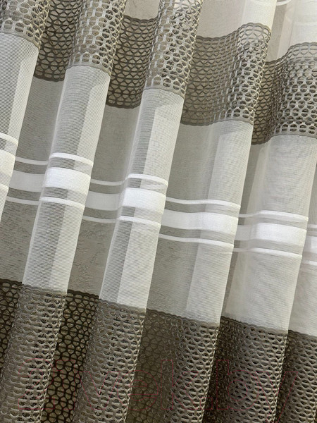 Изображение товара Гардина Ника Зварико 99250 500x250 (белый/серый 30)