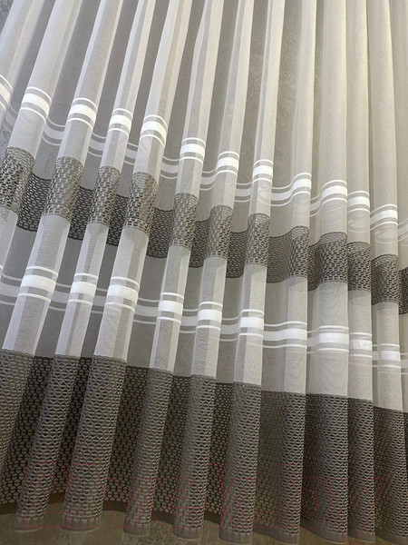 Изображение товара Гардина Ника Зварико 99250 500x250 (белый/серый 30)