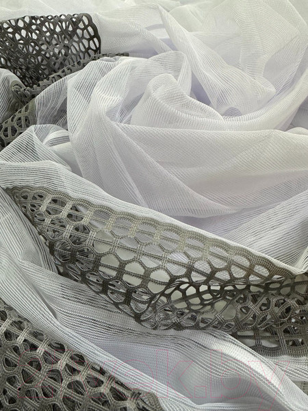 Изображение товара Гардина Ника Зварико 99250 500x250 (белый/серый 30)