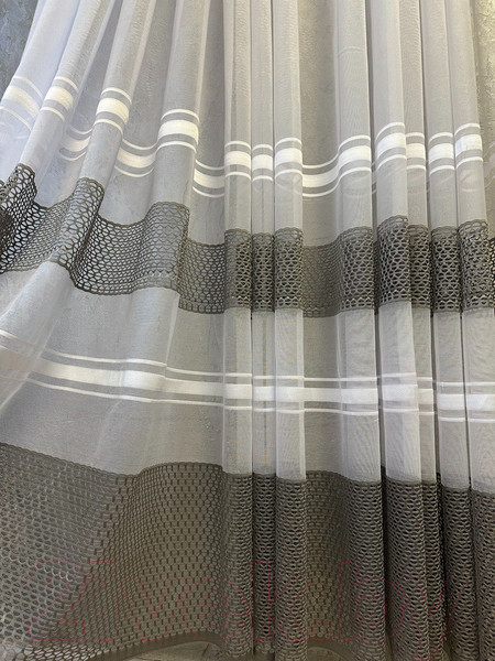 Изображение товара Гардина Ника Зварико 99250 500x250 (белый/серый 30)