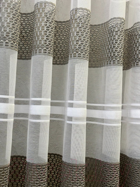 Изображение товара Гардина Ника Зварико 99250 500x250 (белый/серый 30)