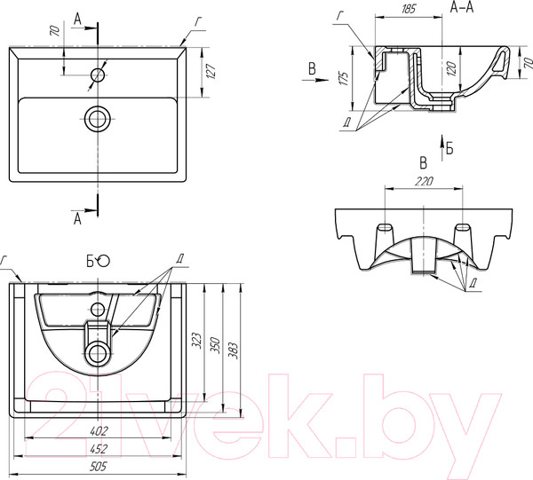 Изображение товара Умывальник Dreja Мини 50 / 195032