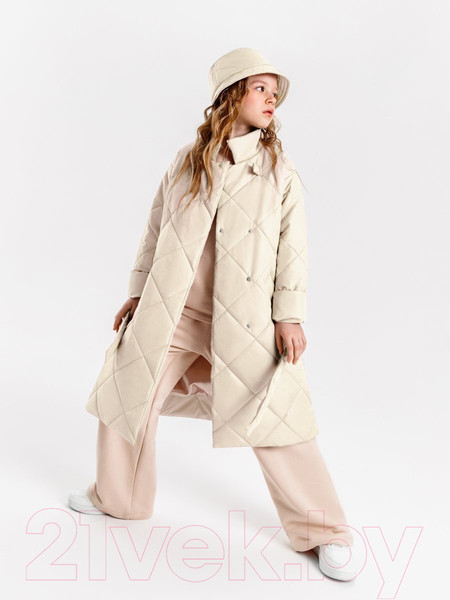 Изображение товара Пальто детское Amarobaby Trendy / AB-OD22-TRENDY29/33-128  (молочный, р.128-134)