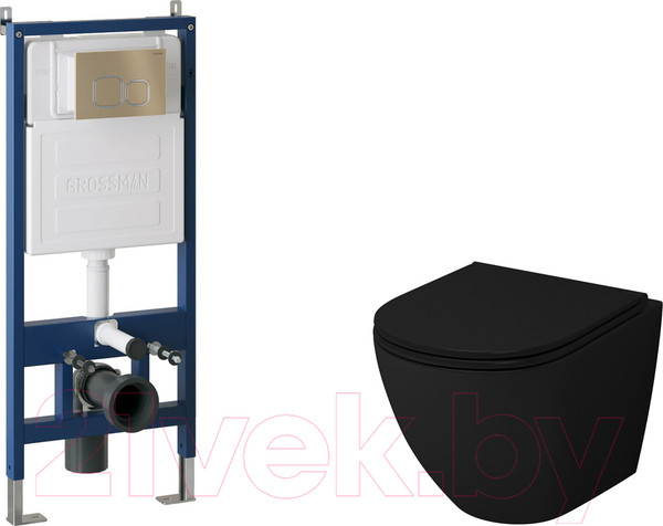 Изображение товара Унитаз подвесной с инсталляцией Grossman GR-4455GMS+900.K31.01.000+700.K31.02.310.310