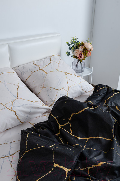 Изображение товара Комплект постельного белья Milanika День и ночь Евро (поплин)