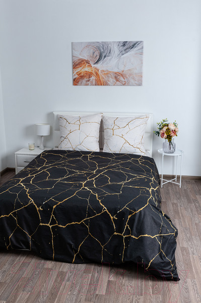 Изображение товара Комплект постельного белья Milanika День и ночь Евро (поплин)