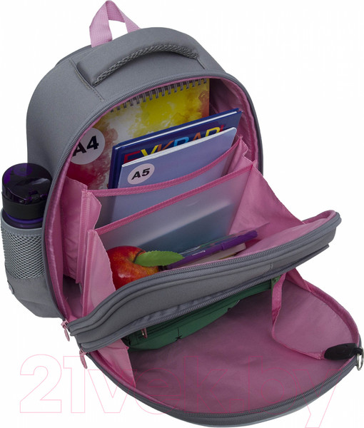 Изображение товара Школьный рюкзак Grizzly RAz-486-6 (серый)