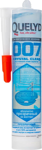 Изображение товара Клей-герметик Quelyd 007 Crystal Clear (300г, прозрачный)