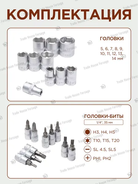 Изображение товара Набор головок слесарных KingTul KT422