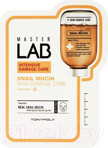 Изображение товара Маска для лица тканевая Tony Moly Master Lab Snail Mucin Mask (19мл)