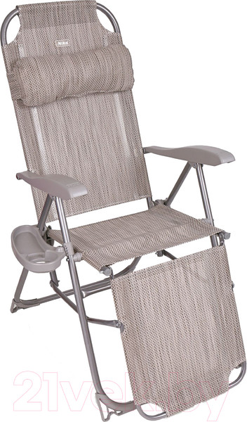 Изображение товара Складной шезлонг Ника КШ3/2 с полкой (муссон)