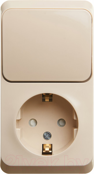 Изображение товара Блок выключатель+розетка Systeme (Schneider) Electric Этюд BPA16-201K